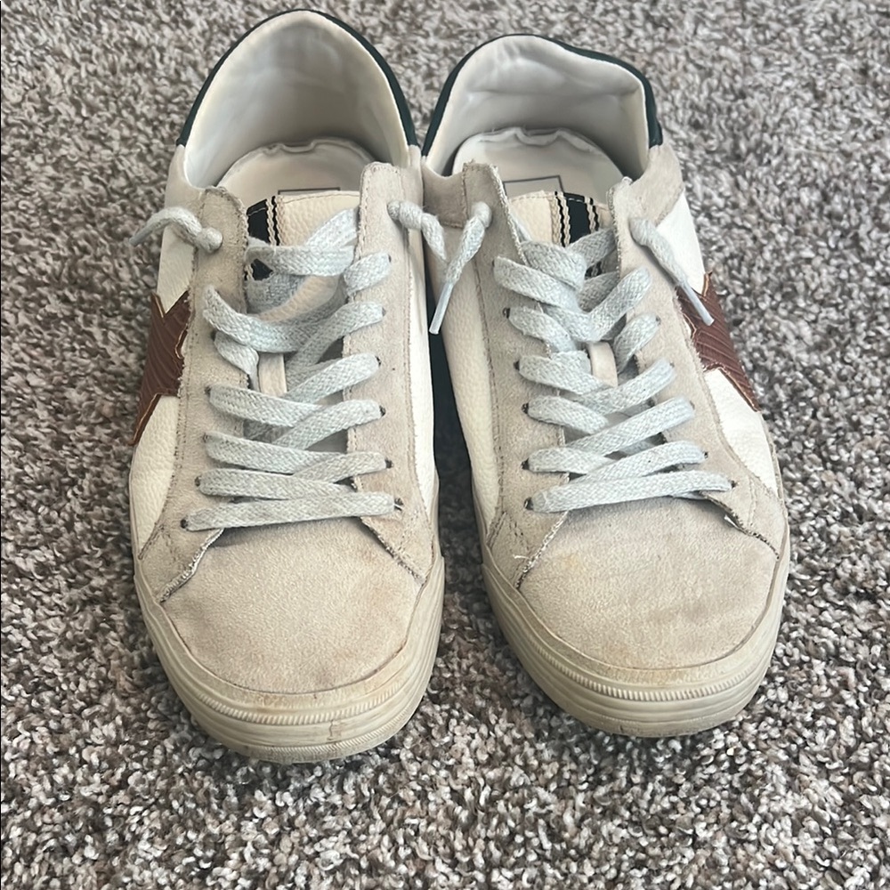 ShuShop Cream and Brown Sneakers